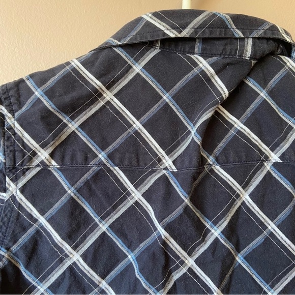 next Boys Navy Blue Short Sleeve Button Up Shirt - Picture 6 of 7